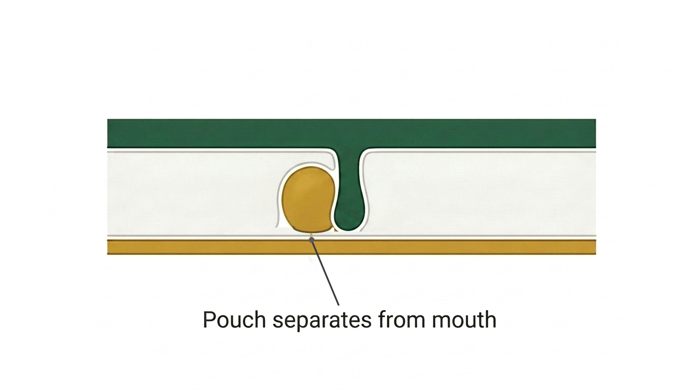 3 · The pouch separates